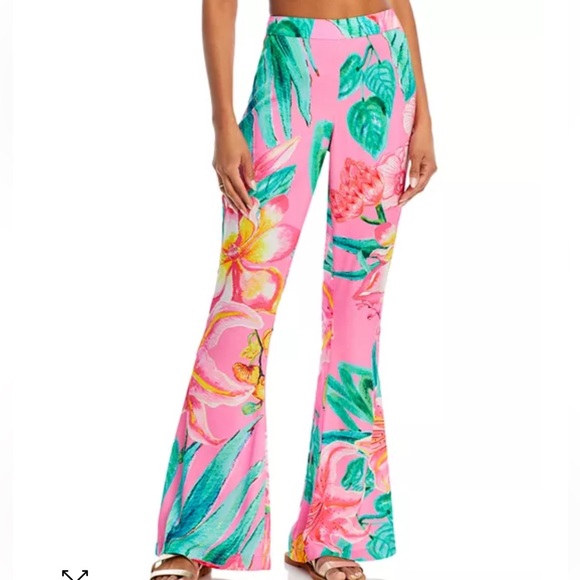 NWT Rococo Sand Silk Flare Pants Sz M #S3 - Picture 1 of 5